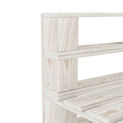 vidaXL Garten-Palettensofa 4-Sitzer Weiß Holz