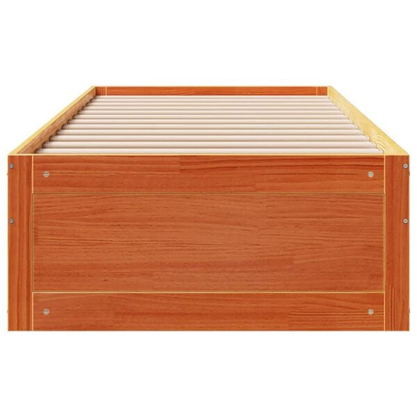 vidaXL Massivholzbett ohne Matratze mit Schubladen Braun 75x190 cm