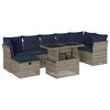 vidaXL 8-teiliges Gartensofa-Set mit Kissen, grau, Polyrattan