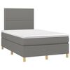 vidaXL Boxspringbett mit Matratze & LED Dunkelgrau 120x200 cm Stoff