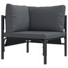 vidaXL Gartensofa-set mit Kissen 8 pcs Schwarz Stahl