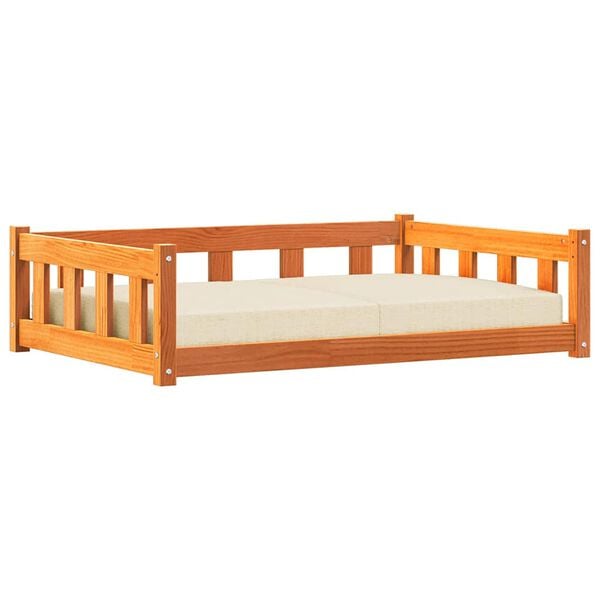 vidaXL Hundebett Wachsbraun 100 x 70 x 28 cm Massives Kiefernholz