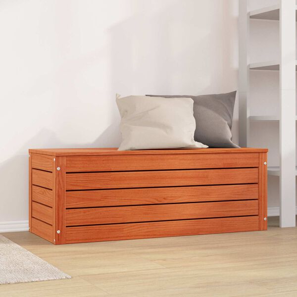 vidaXL Aufbewahrungsbox mit Speicher Wachsbraun 89 x 36,5 x 33 cm