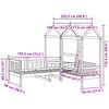 vidaXL Tagesbett und Bank mit Dach Wei&szlig; 90x190 cm Kiefernholz