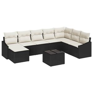vidaXL Gartensofa-set 8 stk. Braun und Creme Poly-Rattan