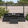 vidaXL Sofa Set mit Kissen 5 pcs Schwarz Poly-Rattan