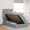 vidaXL Bett mit Stauraum und LED Hellgrau 90 x 190 cm Polyester