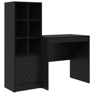 vidaXL Schreibtisch Schwarz Eichen-Optik 125,5 x 50 x 127 cm 2 stk.