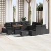 vidaXL Gartensofa-set mit Kissen 13 pcs Schwarz Poly Rattan