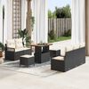 vidaXL Garten-Sofa-Set mit Kissen mit Speicher 8 pcs Schwarz und Creme