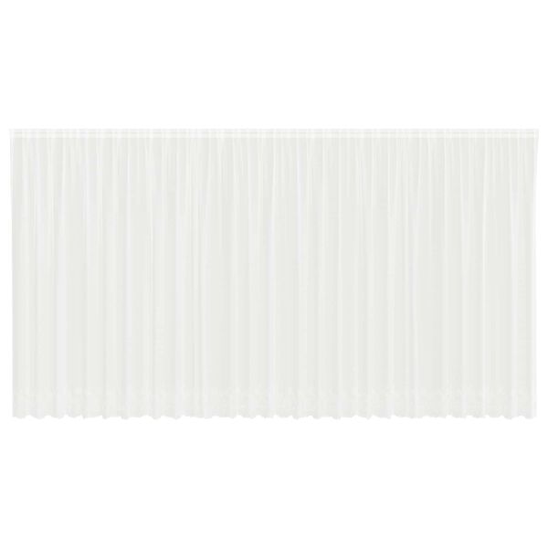 vidaXL Spitzenvorhang mit Vorh&auml;ngen Floral Wei&szlig; 200 x 750 cm Polyester