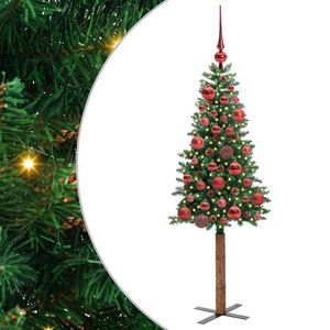 vidaXL Schlanker Weihnachtsbaum mit 150 LEDs mit St&auml;nder Gr&uuml;n 150 cm