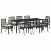 vidaXL Garten Essgruppe 9 Stk. Schwarz Rattan