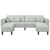 vidaXL Sofa mit Kissen 3 pcs Hellgrau Samt