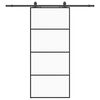vidaXL Schiebet&uuml;r mit Beschlag Schwarz 90x205 cm ESG-Glas