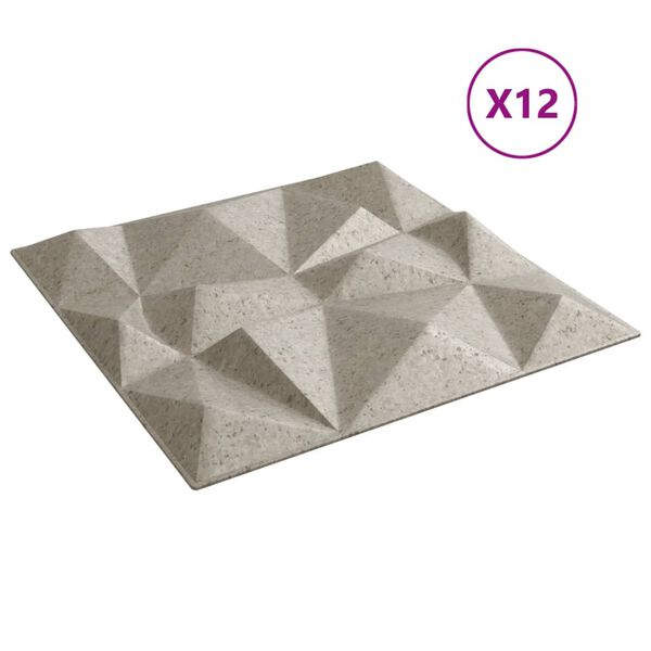 vidaXL Wandpaneele 12 Stk. Beton 50x50 cm XPS 3 m² Diamant