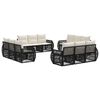 vidaXL Gartensofa-set 12 stk. 12-Sitzer Schwarz und Cremewei&szlig;
