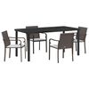 vidaXL Garten Essgruppe 5 pcs Braun Poly Rattan