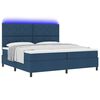 vidaXL Boxspringbett mit Matratze mit LED Blau 200 x 200 cm Stoff