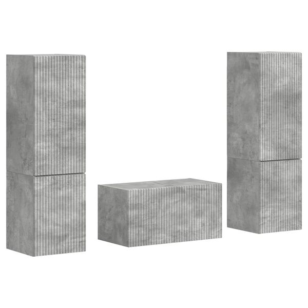 vidaXL TV-Schrankset 5 pcs Beton Grau Holzwerkstoff