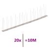 vidaXL 20-tlg. Taubenabwehr Spikes-Set Edelstahl 10 m 2-reihig
