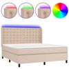 vidaXL Boxspringbett mit Matratze & LED Cappuccino-Braun 180x200cm