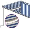 vidaXL Markise Automatisch mit Rollo LED Windsensor 5x3m Blau Weiß