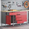 vidaXL Werkbank mit Schubladen 3 pcs Rot und Grau 75 x 45 x 85 cm