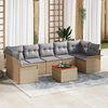 vidaXL Gartensofa-set mit Kissen 8 pcs Beige Poly-Rattan