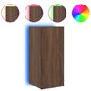 vidaXL TV-Wandschrank mit LED-Leuchten Braun Eichen-Optik 30,5x35x70cm