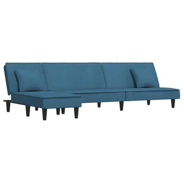 vidaXL Schlafsofa in L-Form Schwarz 255x140x70 cm Samt
