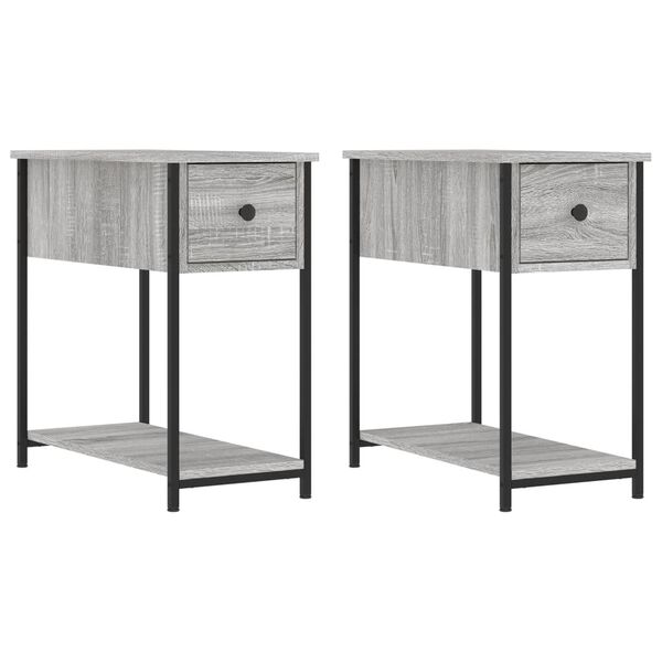 vidaXL Nachttische 2 Stk. Grau Sonoma 30x60x60 cm Holzwerkstoff