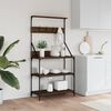 vidaXL Bäckerregal mit Haken 4 Böden Braun Eichen-Optik Holzwerkstoff