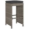vidaXL Garten-Barhocker mit Kissen 4 Stk. Grau Poly Rattan