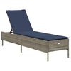 vidaXL Sonnenliege mit Kissen Grau Poly Rattan