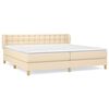vidaXL Boxspringbett mit Matratze Creme 200x200 cm Stoff