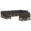 vidaXL Gartensofa-set 12 Stk. Grau Poly-Rattan