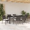vidaXL Garten Essgruppe 7 pcs Braun und Schwarz PE-Rattan