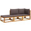 vidaXL 3-tlg. Gartensofa-Set mit Kissen Holz Akazie & Seil