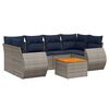 vidaXL 7-teiliges Gartensofa-Set mit Kissen, grau, Polyrattan