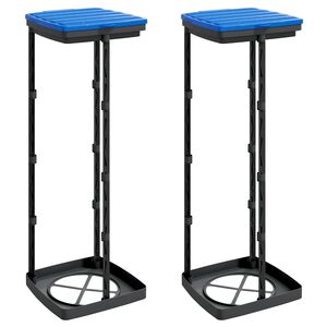 vidaXL M&uuml;llsackst&auml;nder 2 Stk. Schwarz und Blau 120 L PP