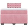 vidaXL Boxspringbett mit Matratze Rosa 120x190 cm Samt