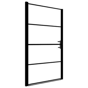 vidaXL Duscht&uuml;r Mattes Hartglas 81x195 cm Schwarz