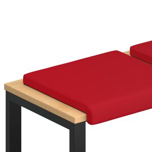 vidaXL Bankkissen 4 stk. Kunstleder Rot Tiefe 35 cm