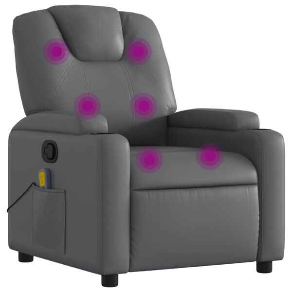 vidaXL Massagesessel Relaxsessel Grau Kunstleder