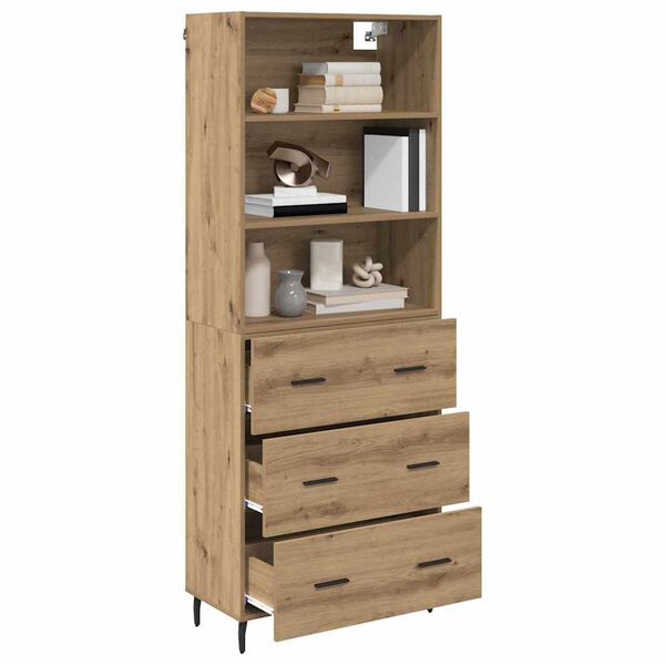 vidaXL Highboard mit Schubladen Artisan-Eiche 69,5 x 34 x 180 cm