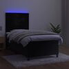 vidaXL Boxspringbett mit Matratze & LED Schwarz 80x200 cm Samt