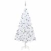 vidaXL K&uuml;nstlicher Weihnachtsbaum mit Beleuchtung & Kugeln Wei&szlig; 210 cm