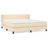 vidaXL Boxspringbett mit Matratze Creme 160x200 cm Stoff