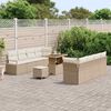 vidaXL Garten-Sofa-Set mit Kissen 11 pcs Beige Poly Rattan